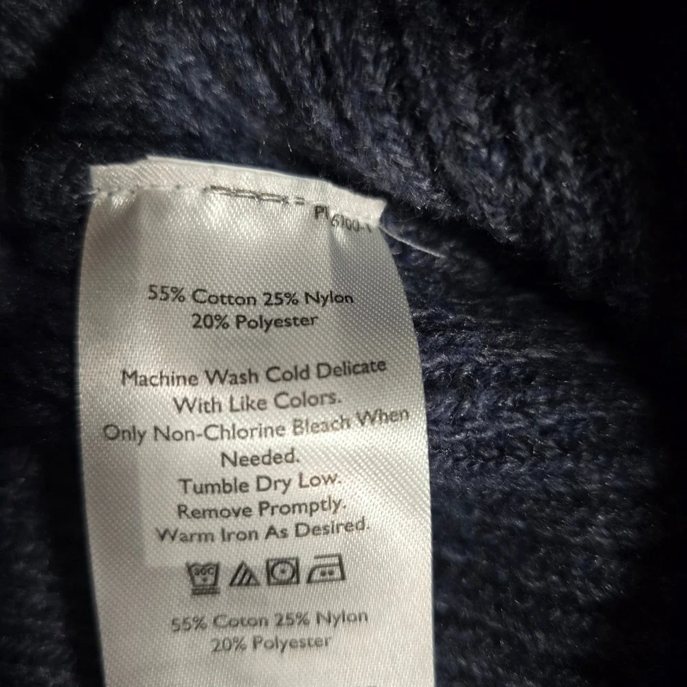 Eddie Bauer Mens TXL Blue Gray Ribbed Knit Crewneck Raglan Sweater Pullover Pl - Picture 6 of 7